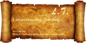 Latosinszky Tardos névjegykártya